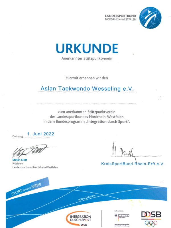 Stützpunktverein_Urkunde_LSB